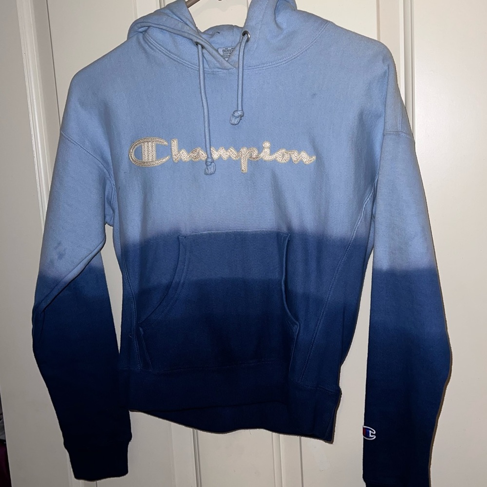 XS Blue Tie Dye Champion Hoodie